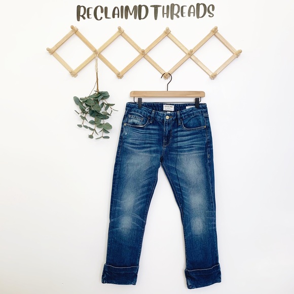 Frame Denim Le Grand Garçon cuffed jeans - Picture 1 of 8
